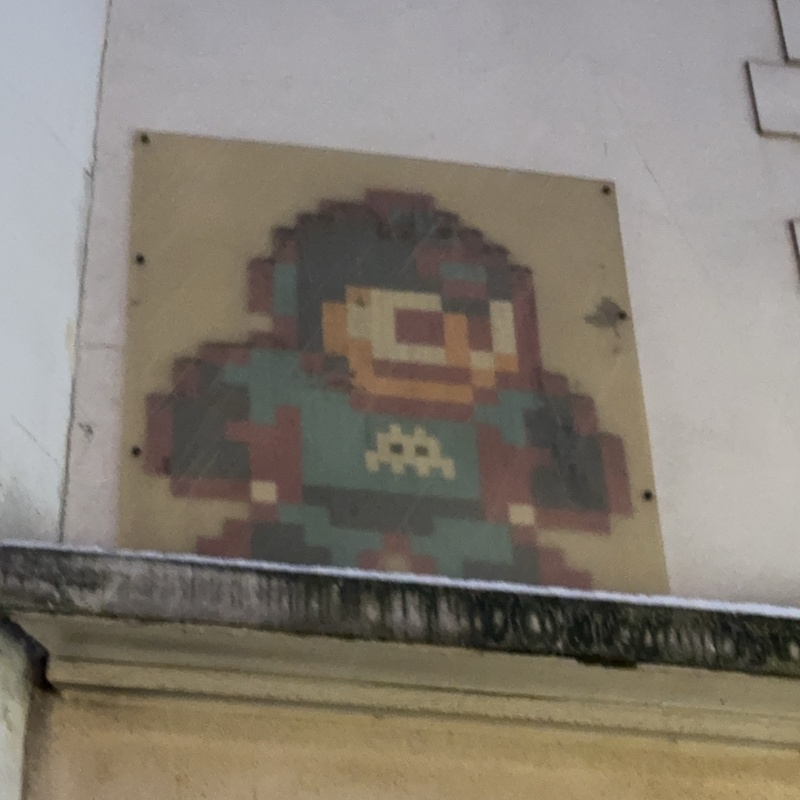 mural in Paris by artist Invader.