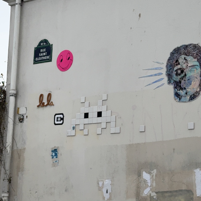 mural in Paris by artist Invader.