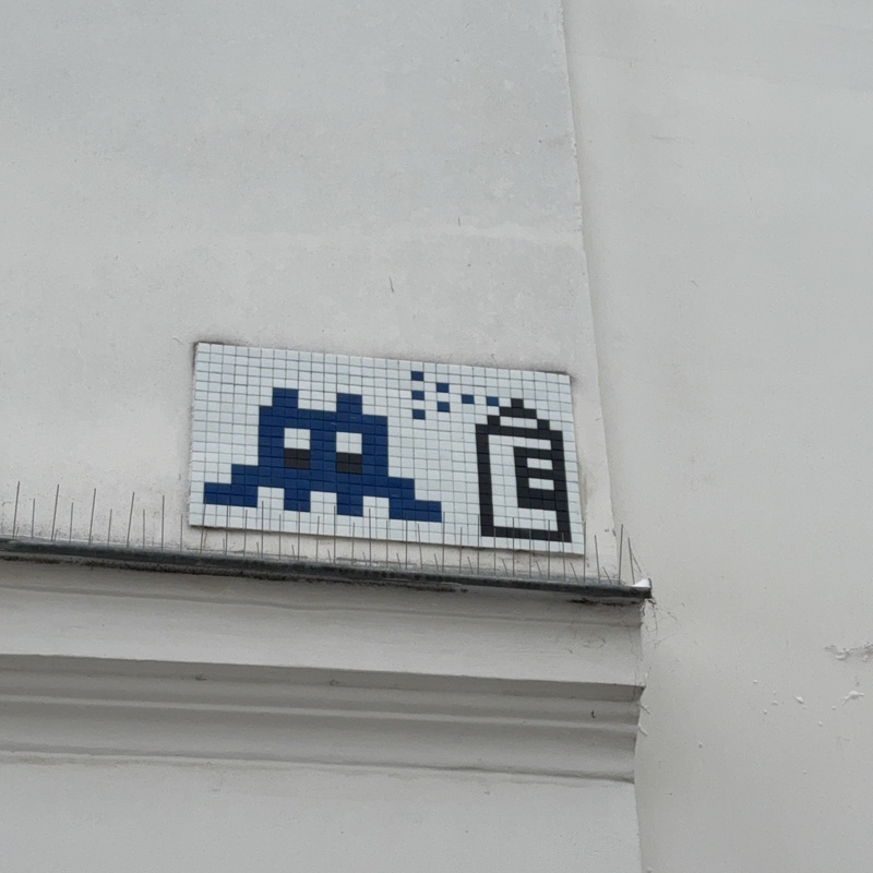 mural in Paris by artist Invader.