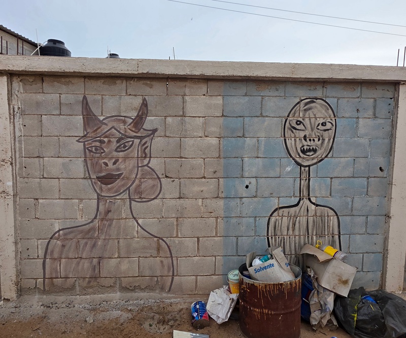 mural in Villa Alberto Andrés Alvarado  by artist unknown.