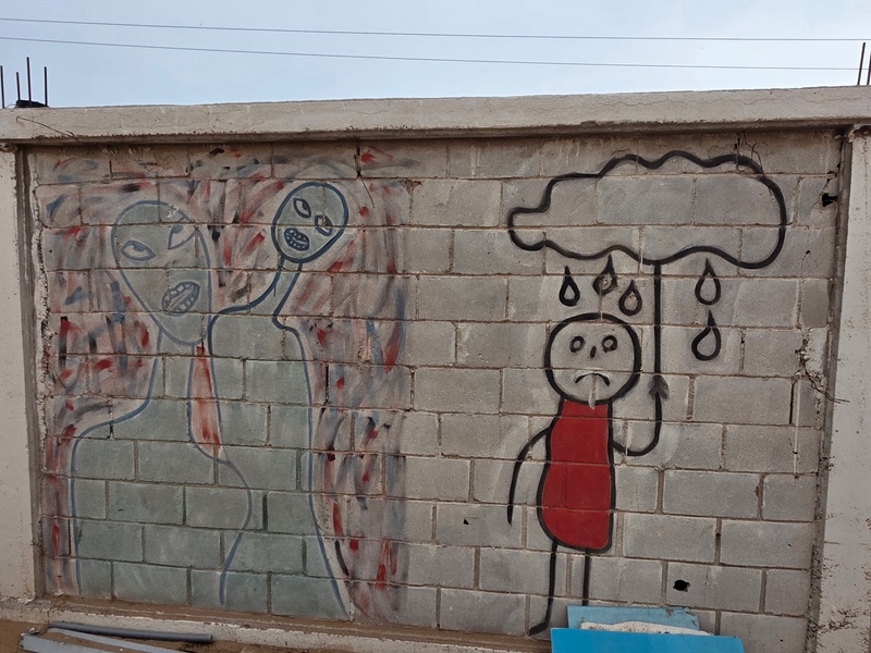 mural in Villa Alberto Andrés Alvarado  by artist unknown.