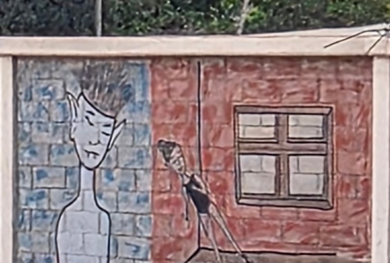 mural in Villa Alberto Andrés Alvarado  by artist unknown.