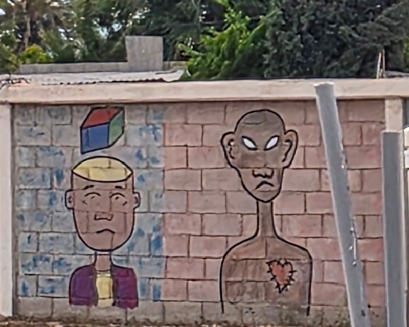 mural in Villa Alberto Andrés Alvarado  by artist unknown.