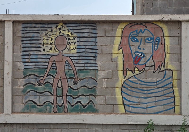 mural in Villa Alberto Andrés Alvarado  by artist unknown.