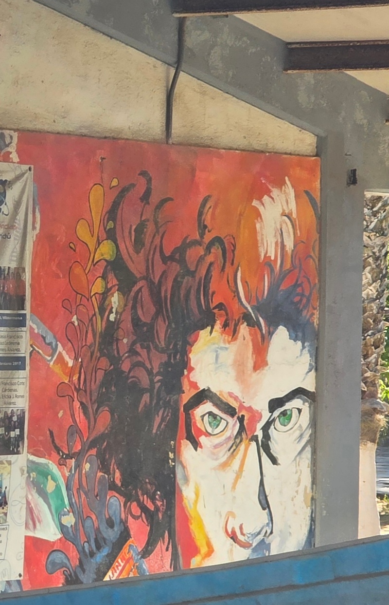 mural in Puerto San Carlos by artist unknown.