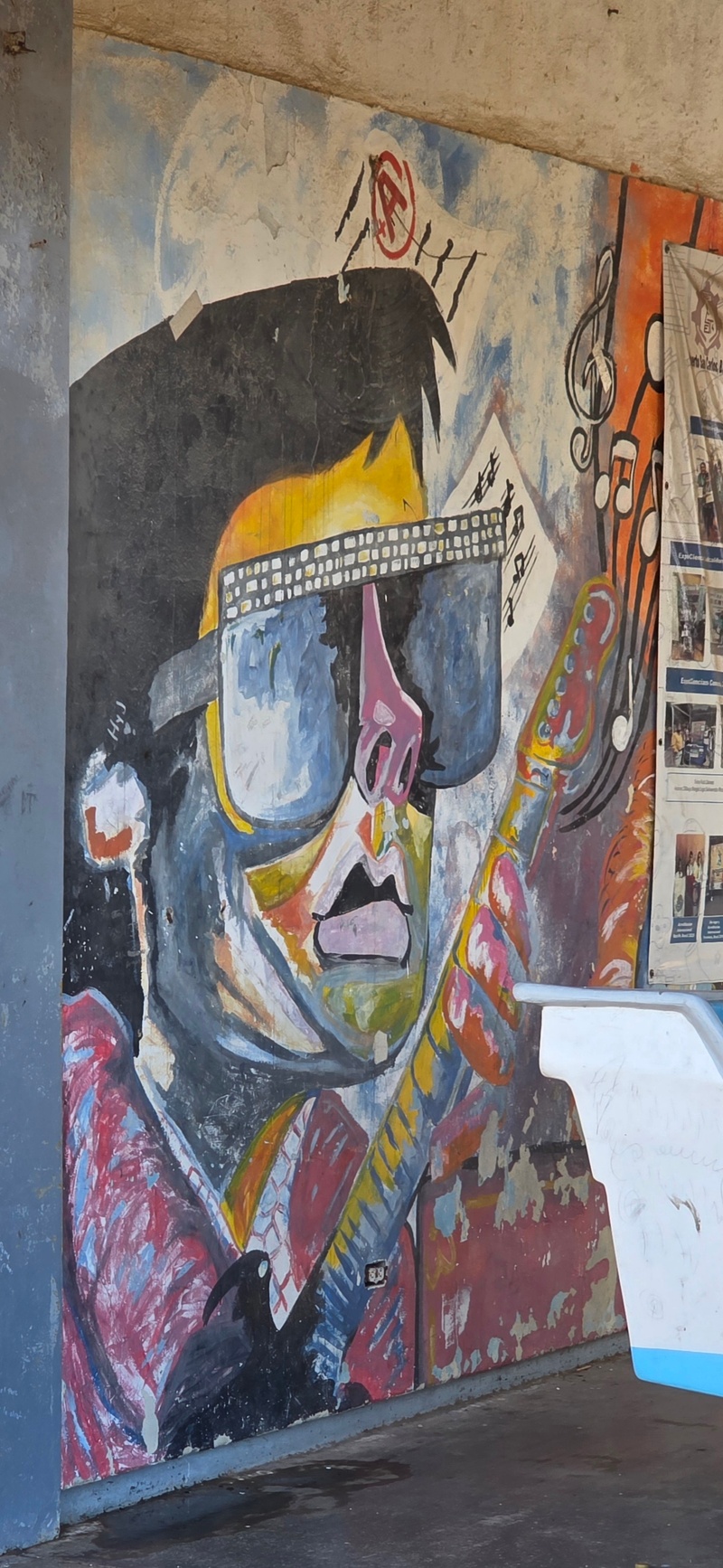 mural in Puerto San Carlos by artist unknown.