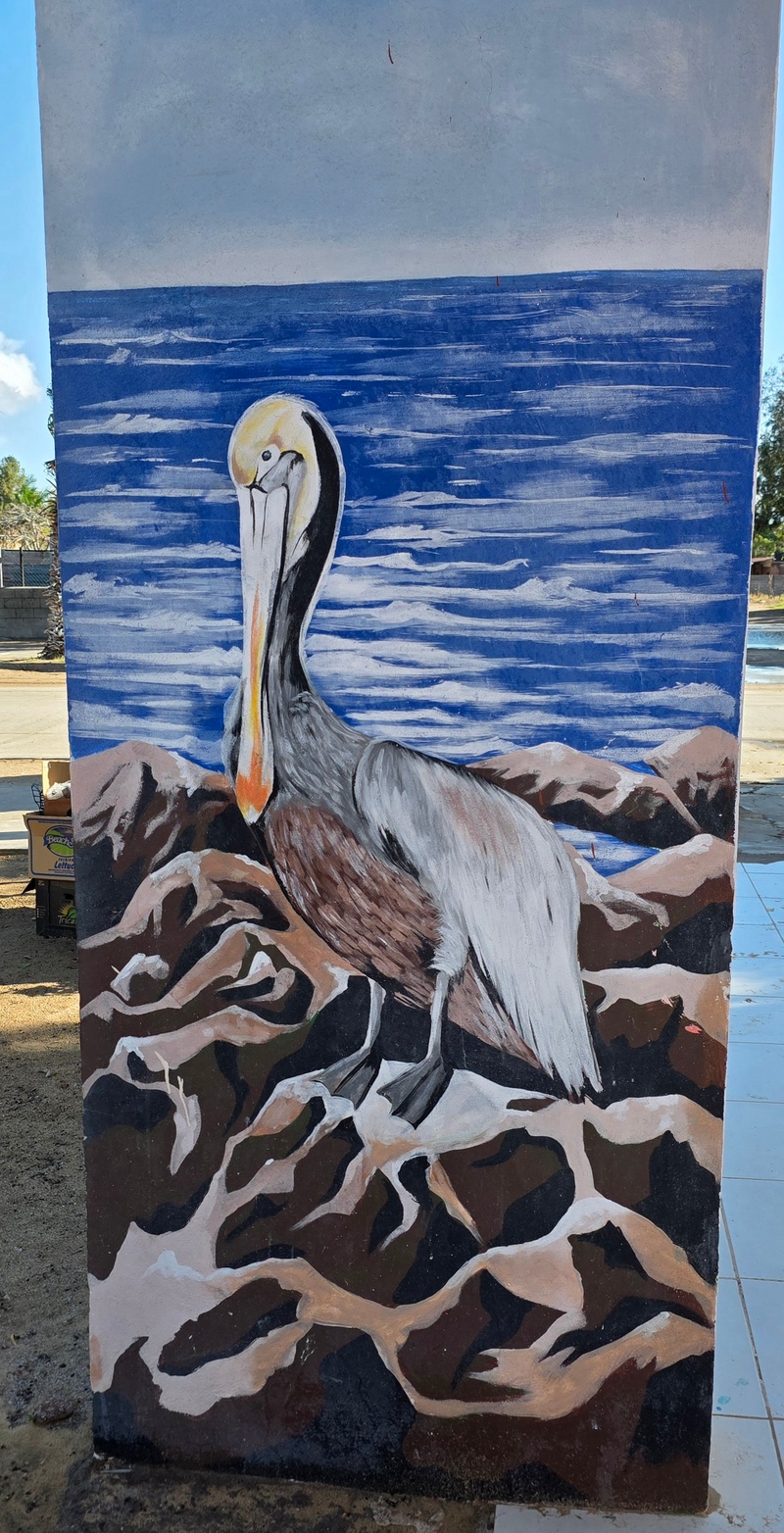 mural in Puerto San Carlos by artist unknown.