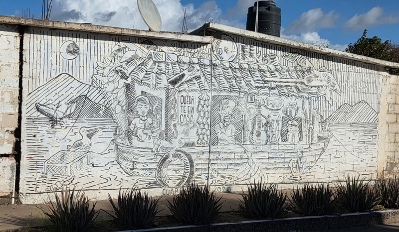 mural in Puerto San Carlos by artist unknown.