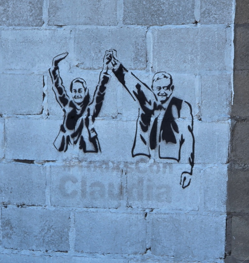 mural in Puerto San Carlos by artist unknown.