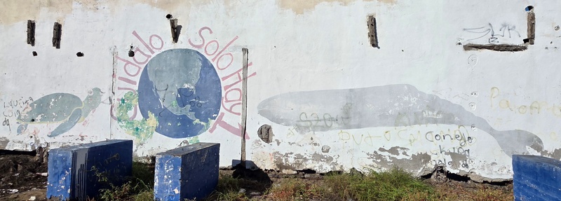 mural in Puerto San Carlos by artist unknown.