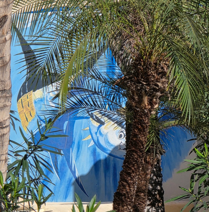 mural in Puerto San Carlos by artist unknown.