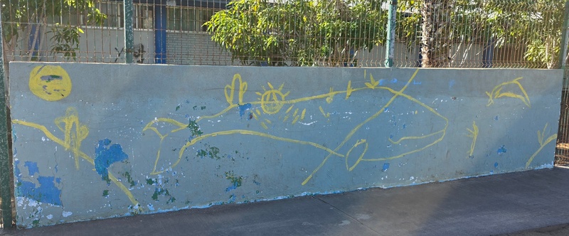 mural in Puerto San Carlos by artist unknown.