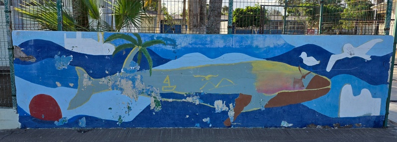 mural in Puerto San Carlos by artist unknown.