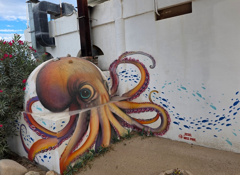 mural in La Fortuna by artist Erick Ecsel.