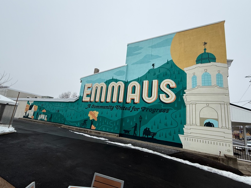 mural in Emmaus by artist unknown.