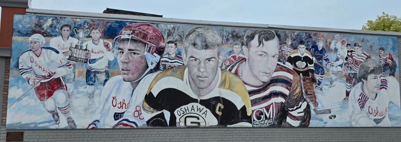 mural in Oshawa by artist unknown. Tagged: Hockey, Sports