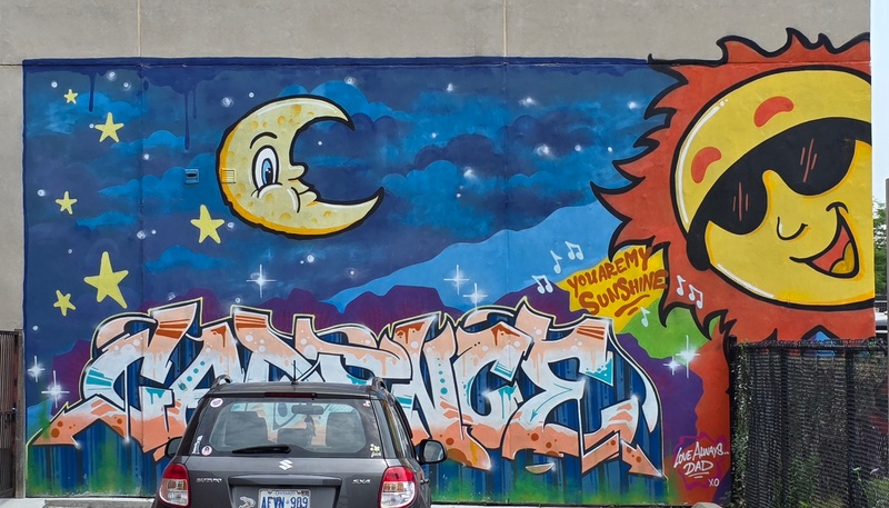 mural in Oshawa by artist unknown.