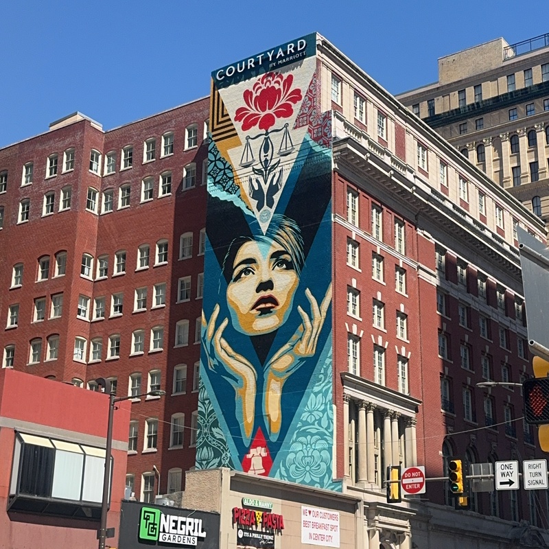 mural in Philadelphia by artist Shepard Fairey.