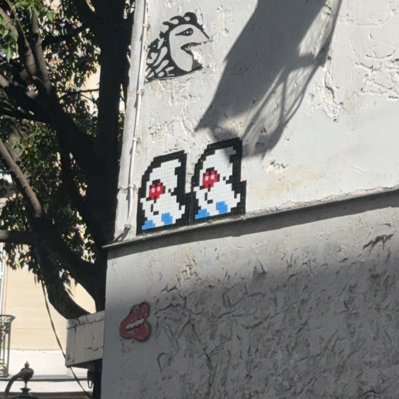 mural in Paris by artist Invader.