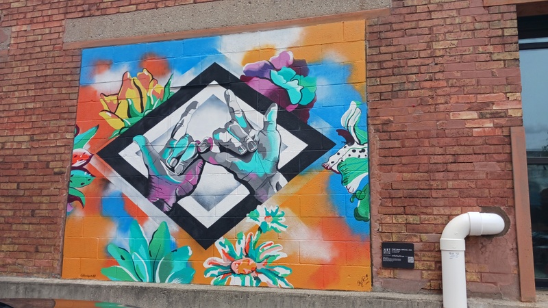 mural in Fort Wayne by artist Sky Rodriguez.