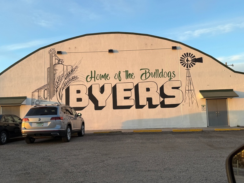 mural in Byers by artist unknown.