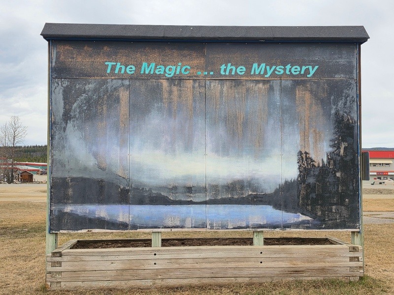 mural in Watson Lake by artist unknown.
