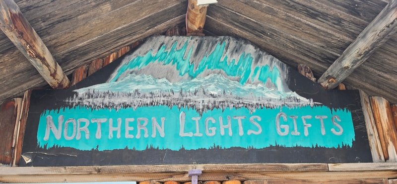 mural in Watson Lake by artist unknown.