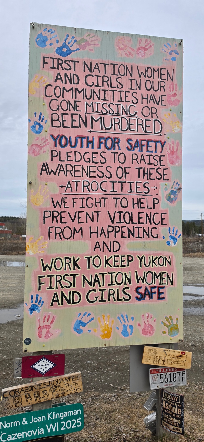 mural in Watson Lake by artist unknown.