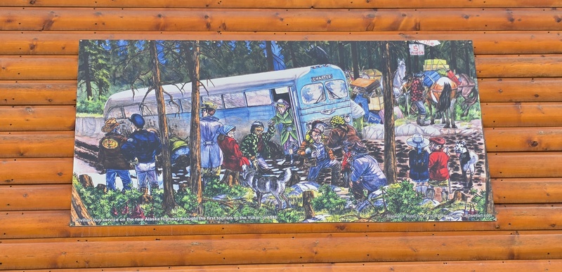 mural in Watson Lake by artist unknown.