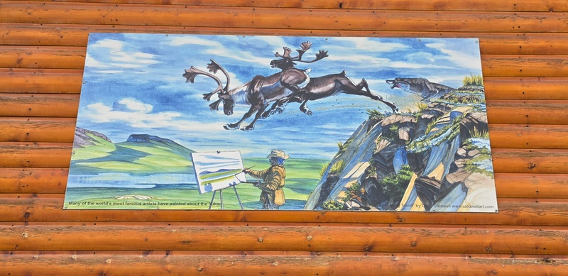 mural in Watson Lake by artist unknown.