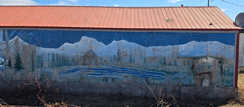 mural in Fort Nelson by artist unknown.