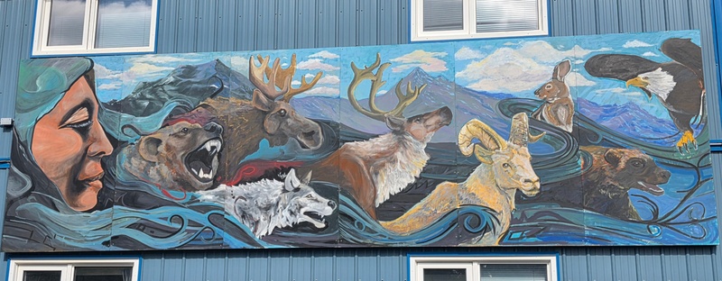 mural in Carcross by artist unknown.