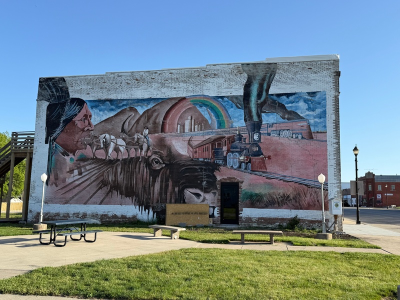 mural in Woodward by artist unknown.
