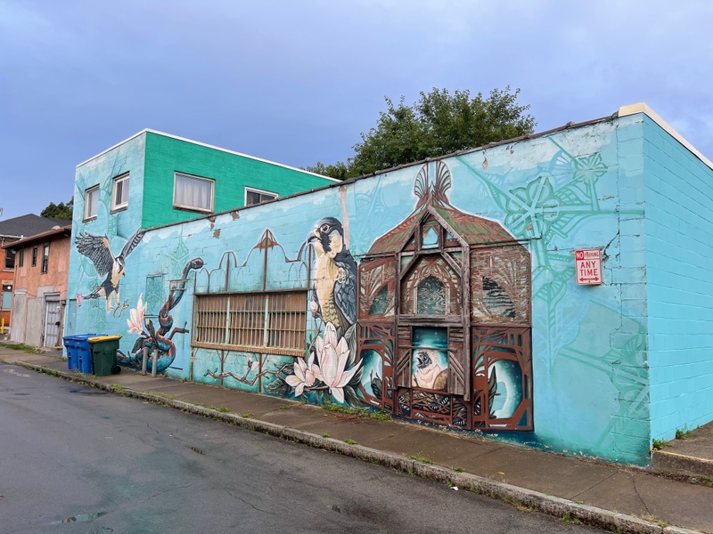 mural in Rochester by artist unknown.