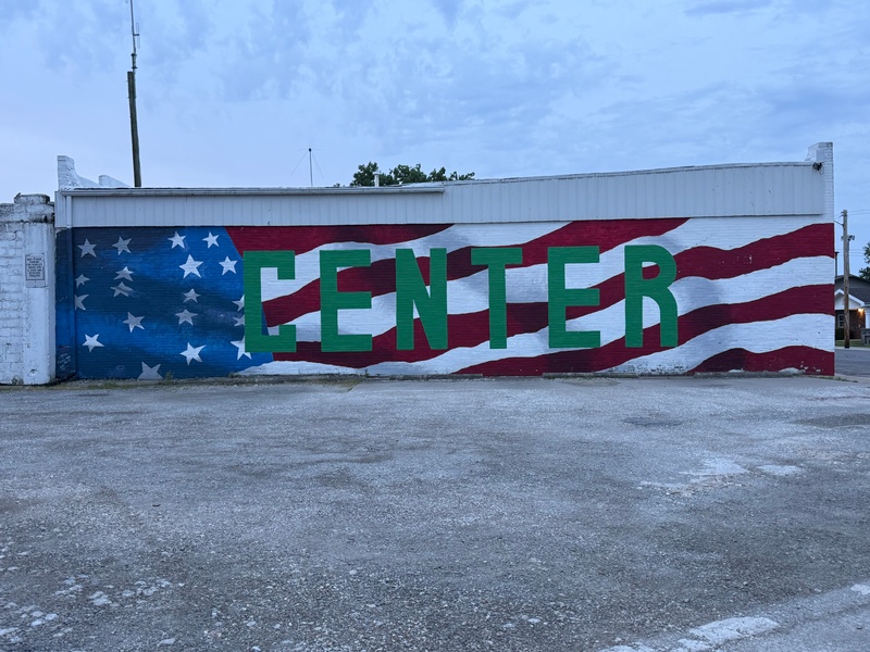 mural in Center by artist unknown.
