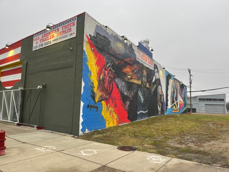 mural in Detroit by artist Greg Stemas.