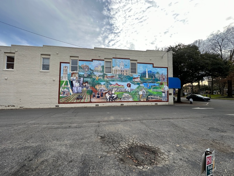 mural in Shelby by artist unknown.