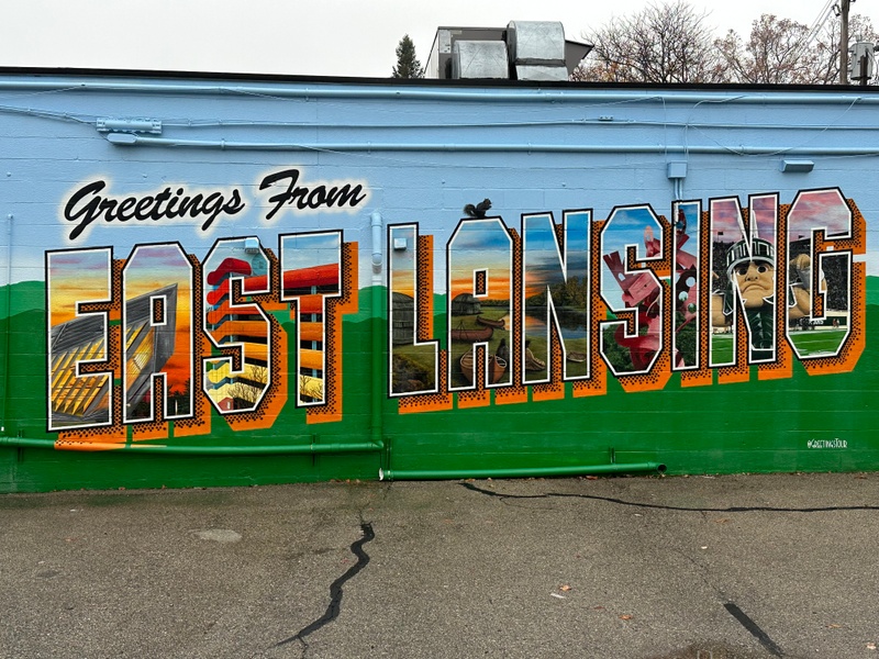 mural in East Lansing by artist unknown.