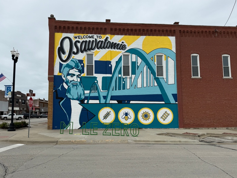 mural in Osawatomie by artist unknown.