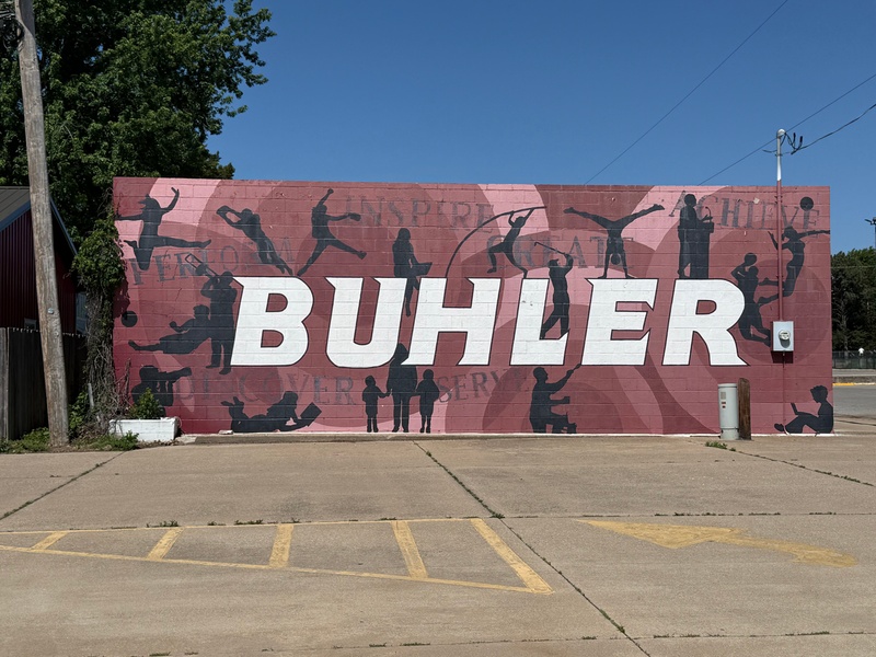 mural in Buhler by artist unknown.