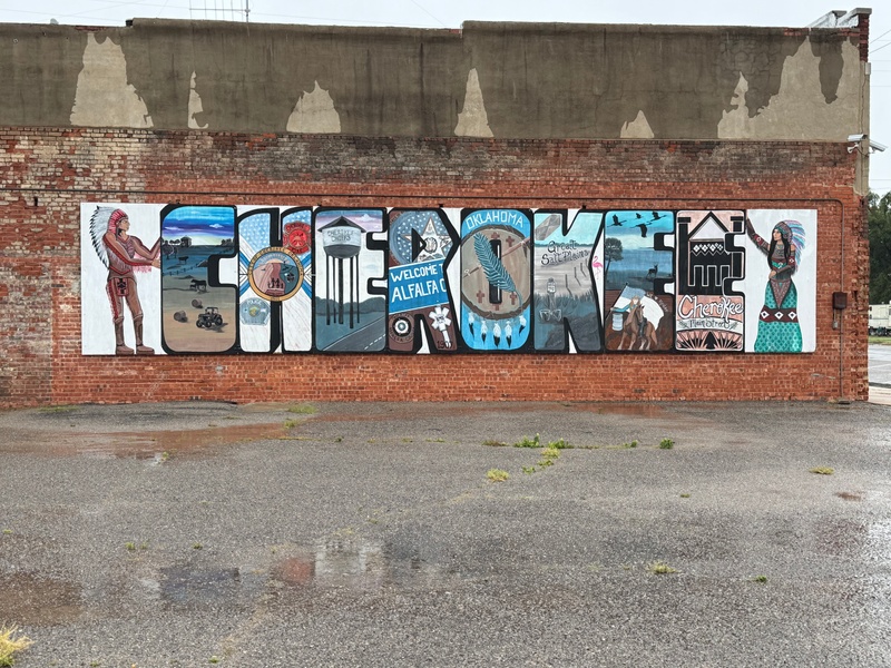 mural in Cherokee by artist unknown.