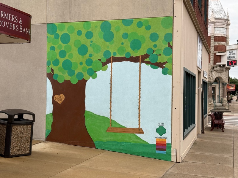 mural in Council Grove by artist unknown.