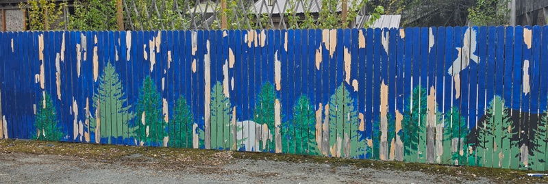 mural in Haines by artist unknown.