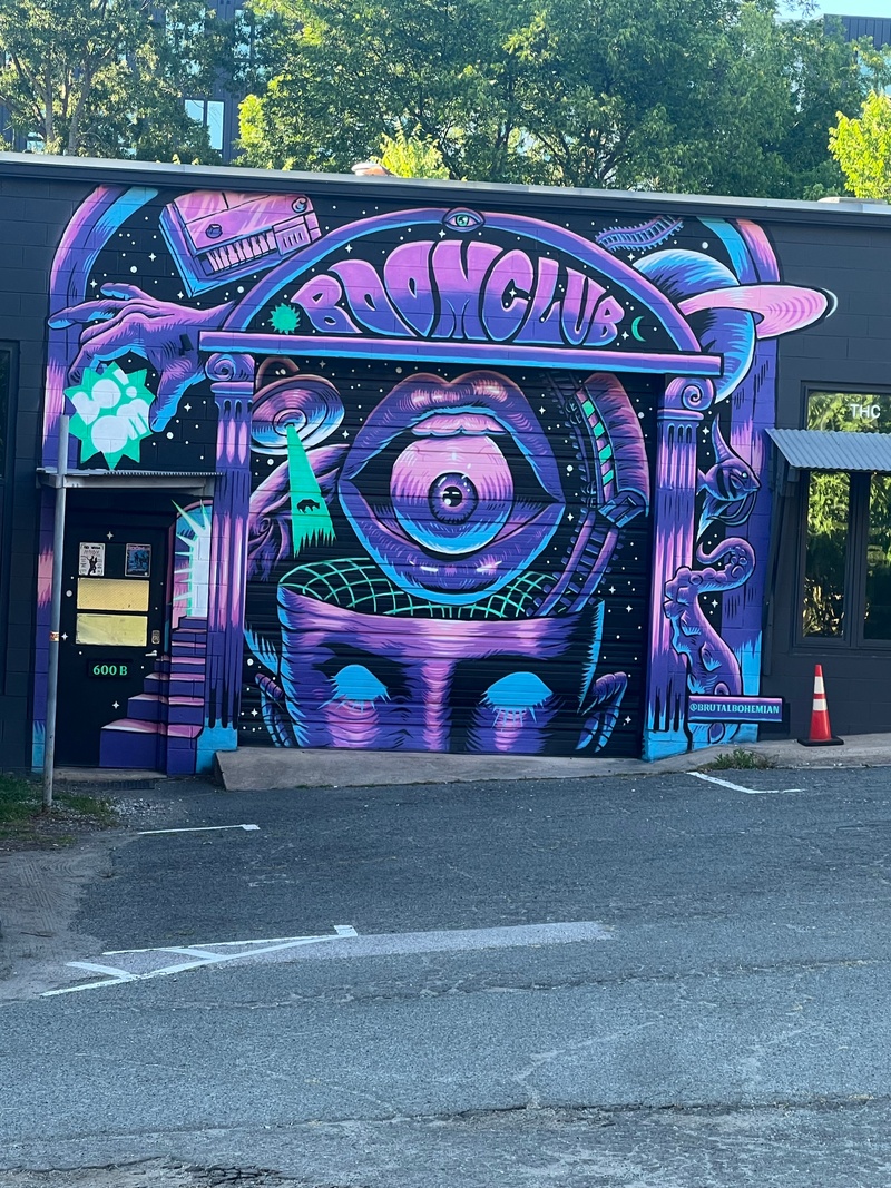 mural in Durham by artist unknown.