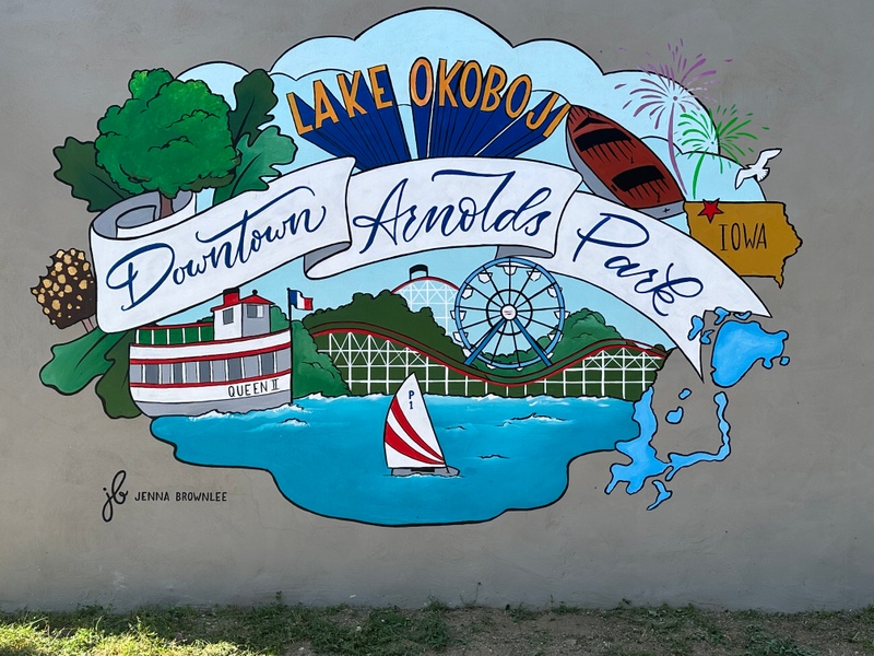 mural in Arnolds Park by artist unknown.