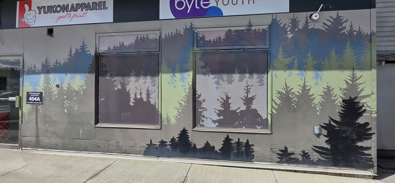 mural in Whitehorse by artist unknown.