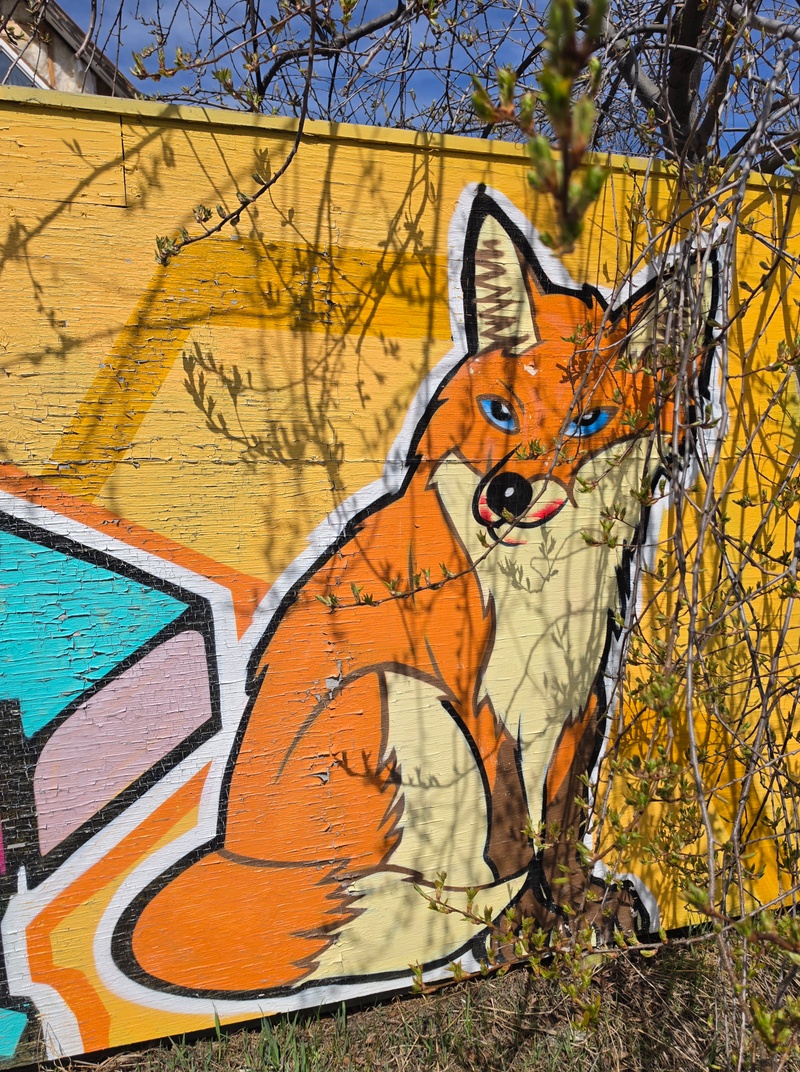 mural in Whitehorse by artist unknown.