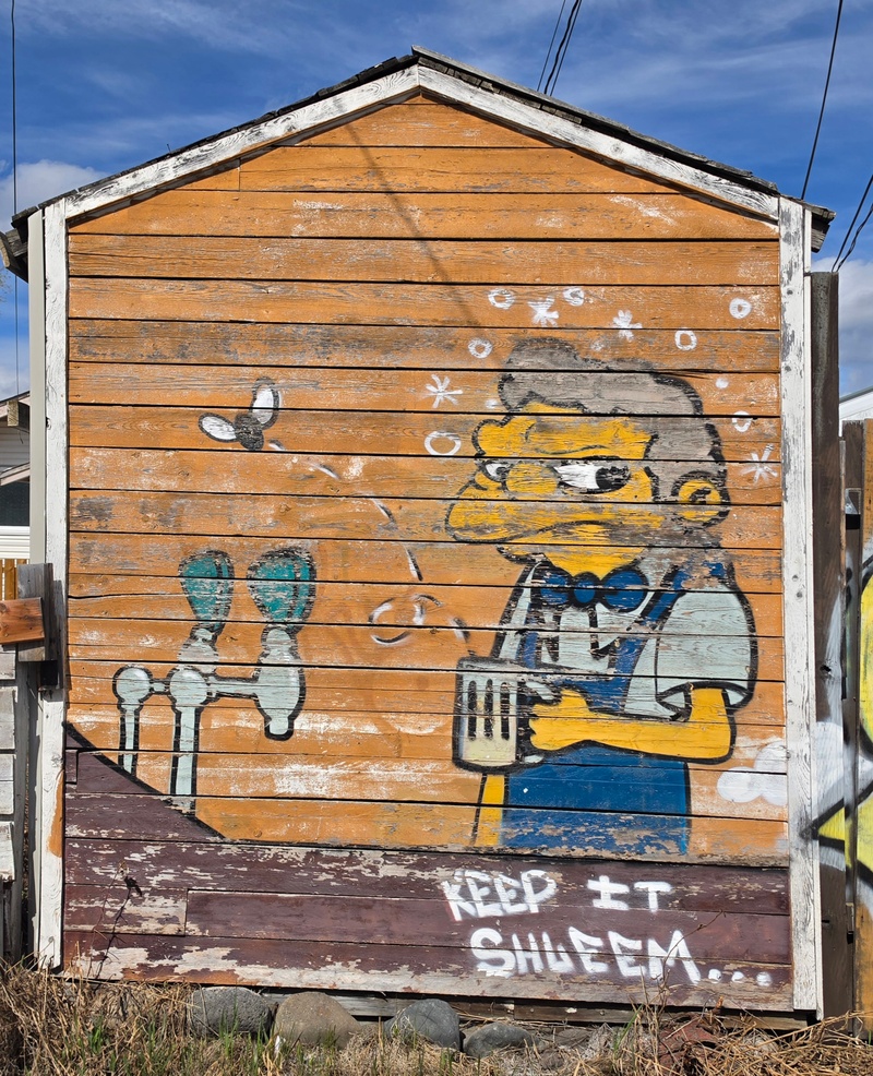 mural in Whitehorse by artist unknown.