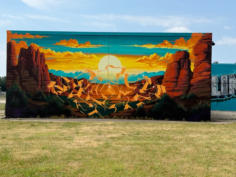 mural in Clinton by artist unknown.
