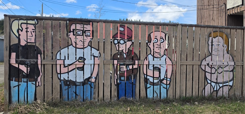 mural in Whitehorse by artist unknown.